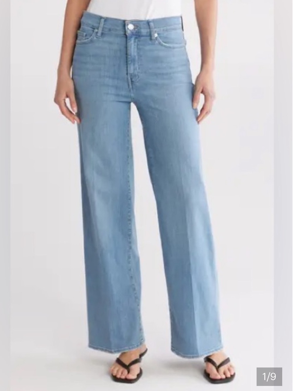 Frame Le Slim Palazzo Wide Leg Jeans 28 Light Denim Blue Integrity Minimalist